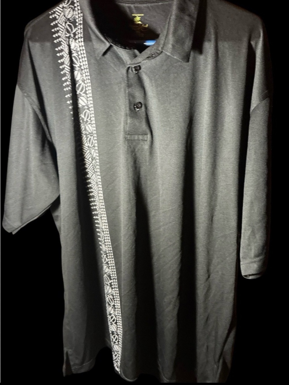 Diamond Head Wear Men's 2XL Black Polo Shirt Tribal Geometric Panel Print - Picture 4 of 4